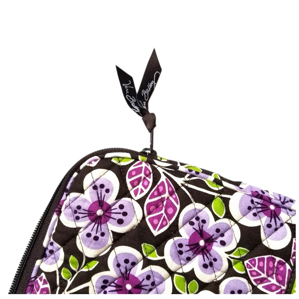 Vera Bradley Plum Petals Quilted Zip Laptop Sleeve Protective Cover Retired Rare - Picture 3 of 8